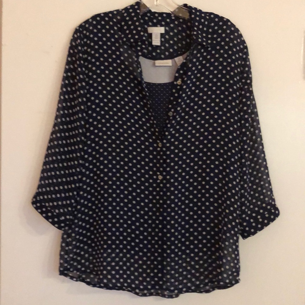 Chico’s sheer blouse with tank (set).